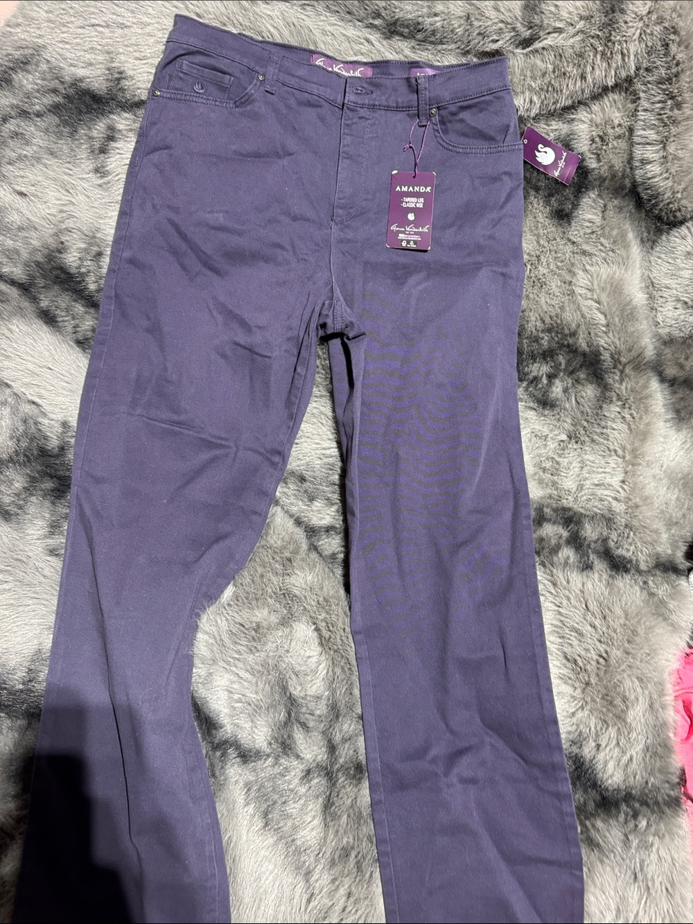 Gloria Vanderbilt Amanda Straight Leg Jeans in Purple - Picture 1 of 2
